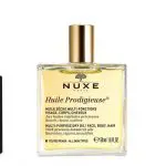 Recommended: Multi-use beauty products. Images of NARS The Multiple makeup stick in Orgasm shade, NUXE Huile Prodigieuse bottle and Dr PawPaw Multipurpose soothing balm all in a row against a white background