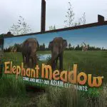 Happy Days: 5 Great animal attractions to visit in Southern England. Image of Elephant Meadow sign at Woburn Safari Park