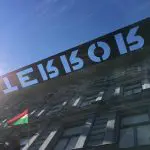 48 hours in Budapest: Image of the roof of the Terror Museum displaying the word Terror