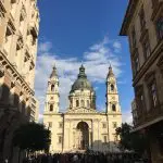 48 hours in Budapest: Image of a street with St Stephen's Basilica in the background