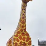 Happy Days: Legoland Discovery Centre Birmingham. Image of a tall lego Giraffe outside the centre