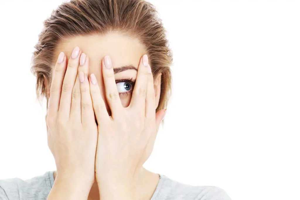 Catastrophe to calmness: a technique to stop catastrophizing. Image of her eyes over white background