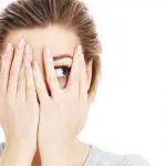 Catastrophe to calmness: a technique to stop catastrophizing. Image of her eyes over white background