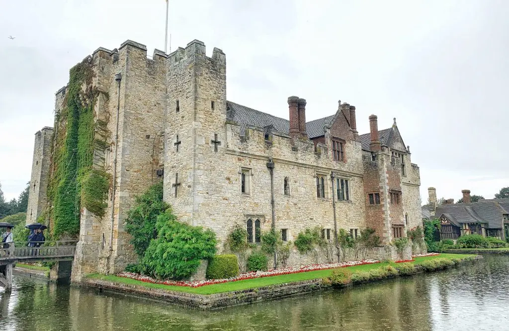 Hever Castle in Kent. Childhood home of Anne Boleyn. Surrounded my a moat & bridge