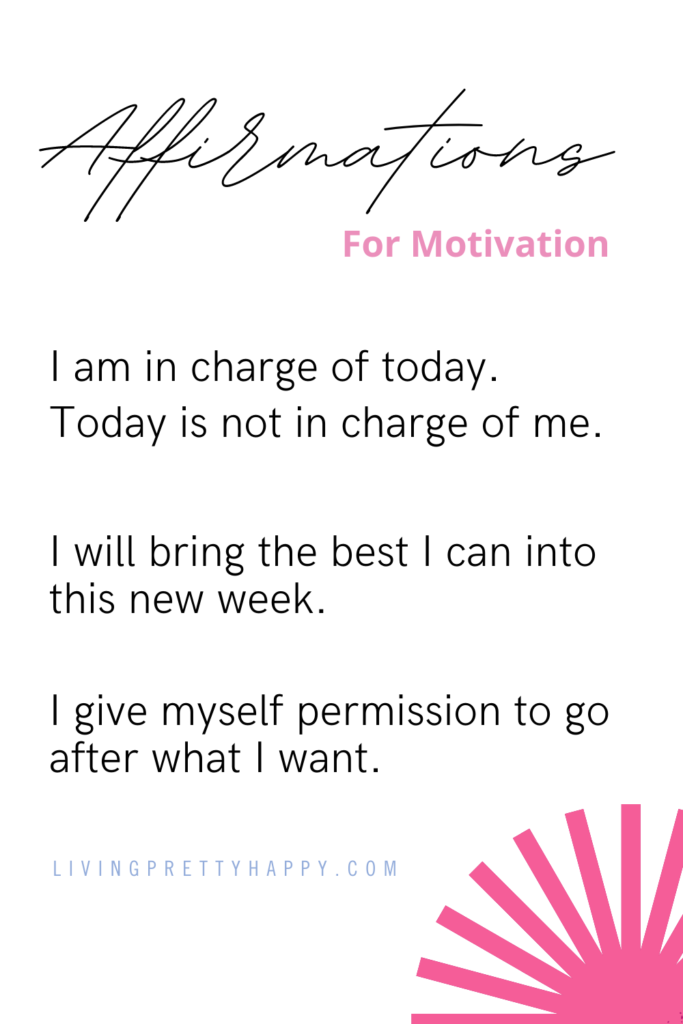 Motivational Affirmations for success - great for use as a morning affirmation to start your week off well.  #affirmations #affirmationsformotivation #mantras