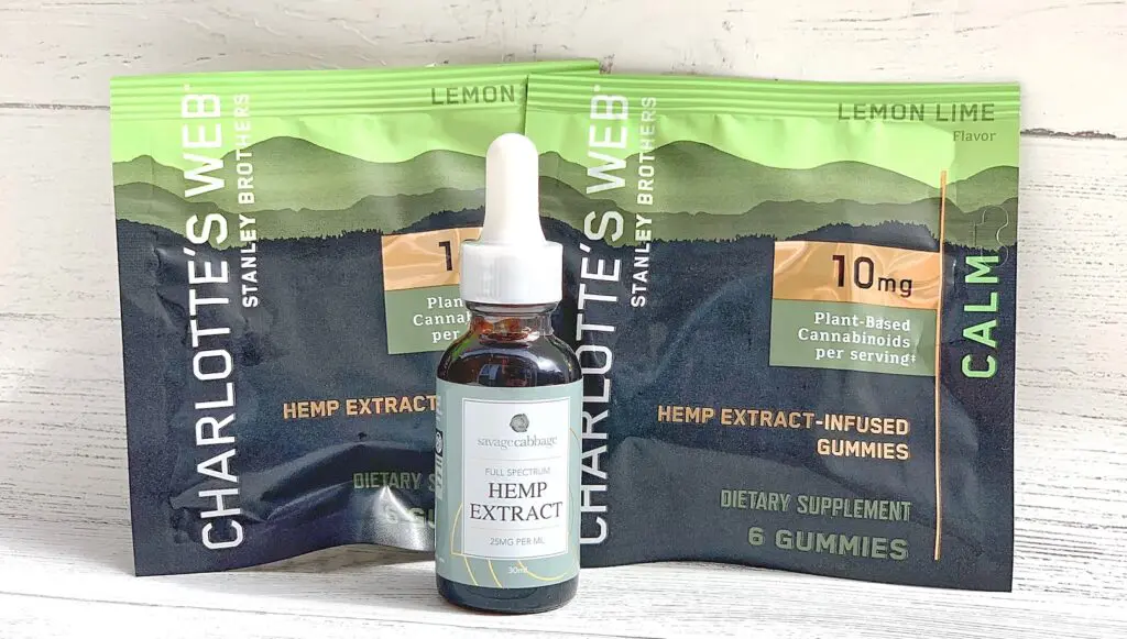 two types of CBD product, Gummies and CBD oil