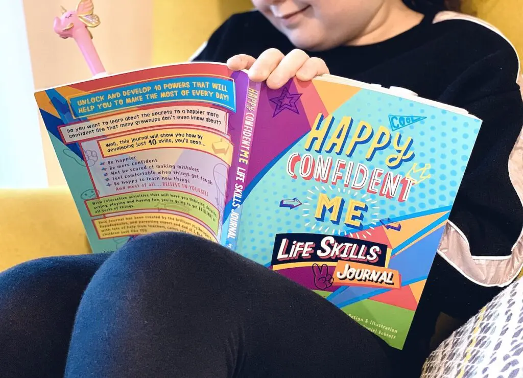 Image of a child using the Happy Confident me Journal Life Skills