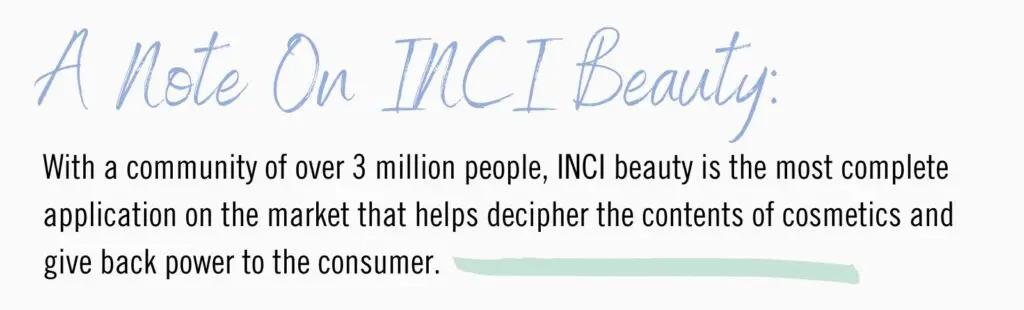 Infographic on INCI Beauty
