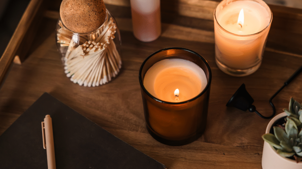 candles lit in room easy low effort self-care habit