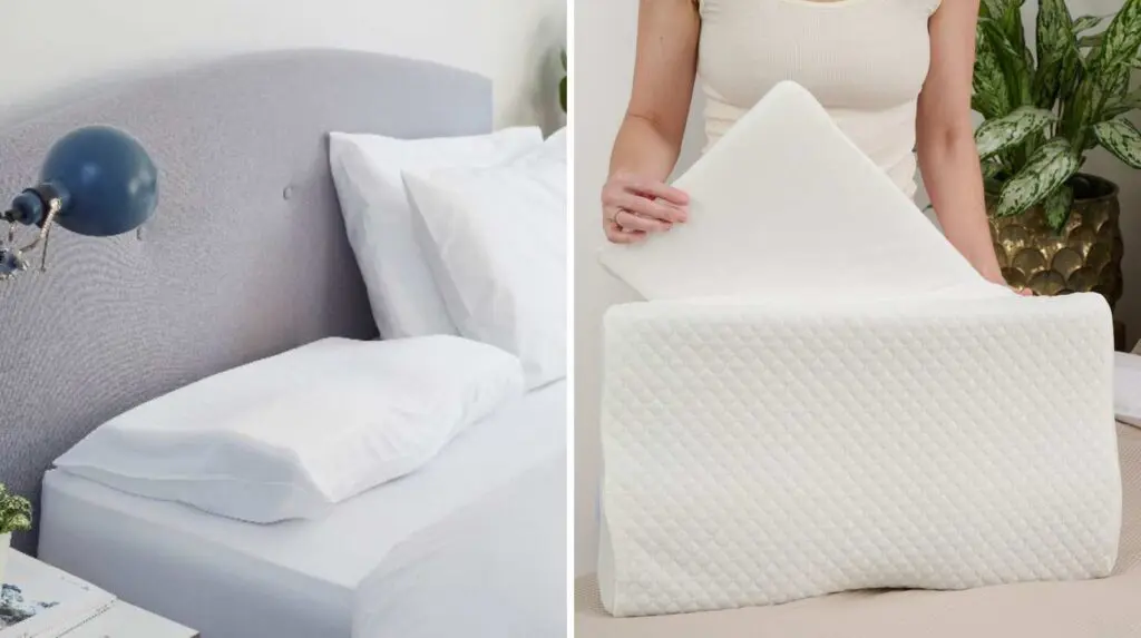 Close-up of Groove Pillow showing contoured design created to support the neck and shoulders during sleep