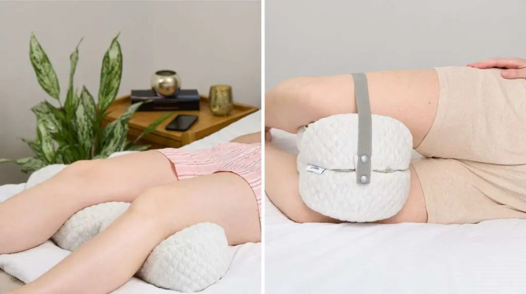 Groove Pillow styled on a bed in a calm bedroom setting, highlighting supportive design for better sleep comfort