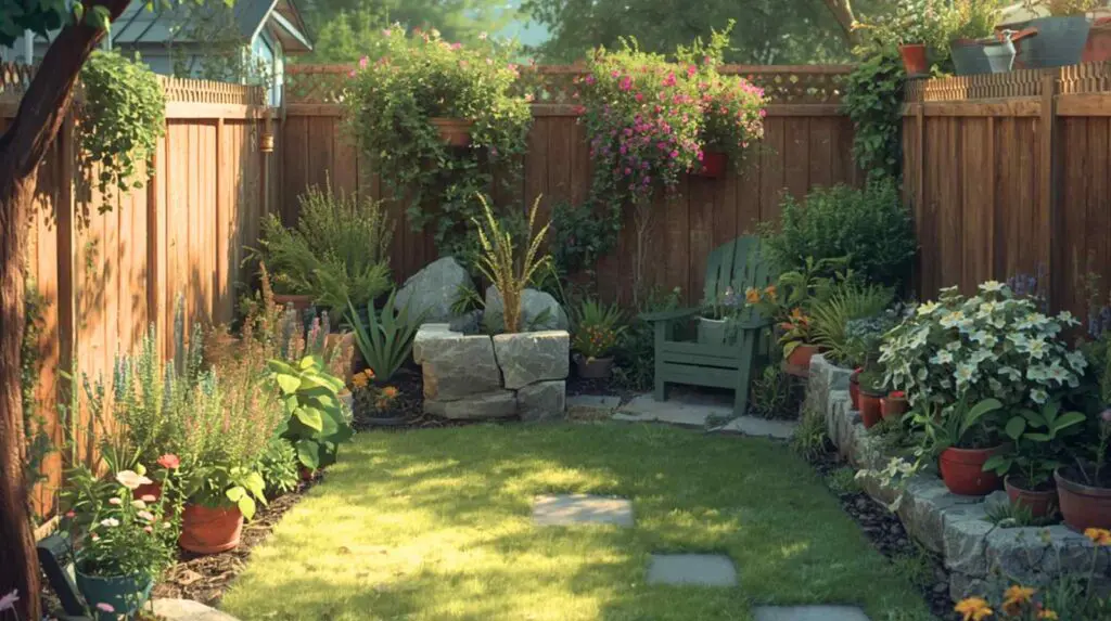 Well being garden ideas bring in multiple textures of plants, textiles, stone and wood