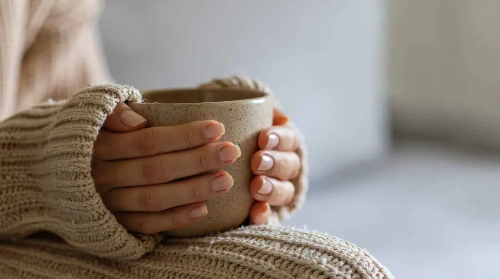 Enjoying a peaceful mug of coffee at home