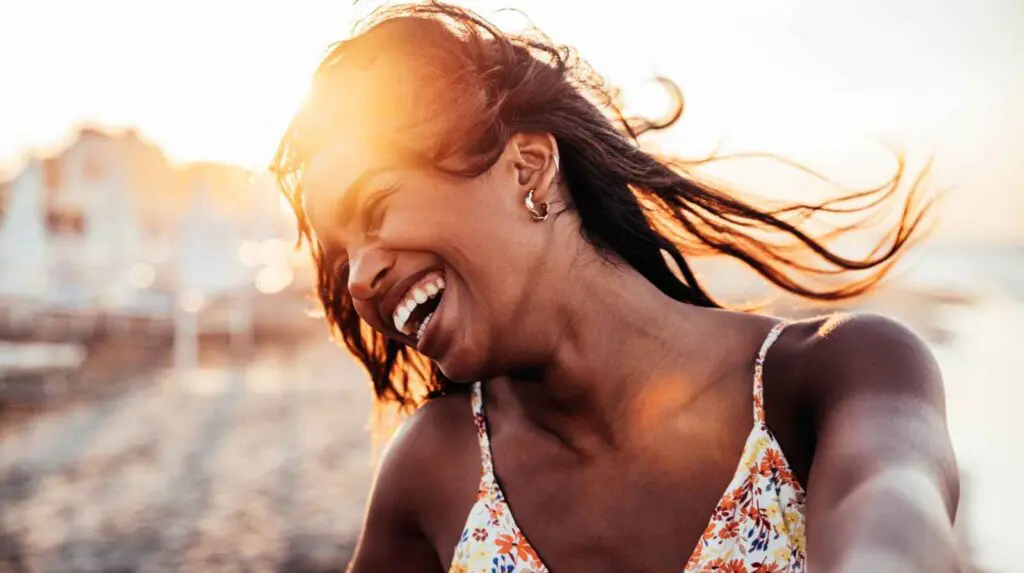 Happy Woman smiling on holiday