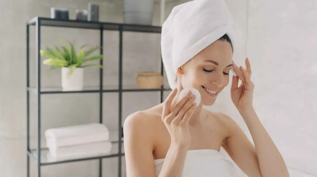 Woman looking after her skin