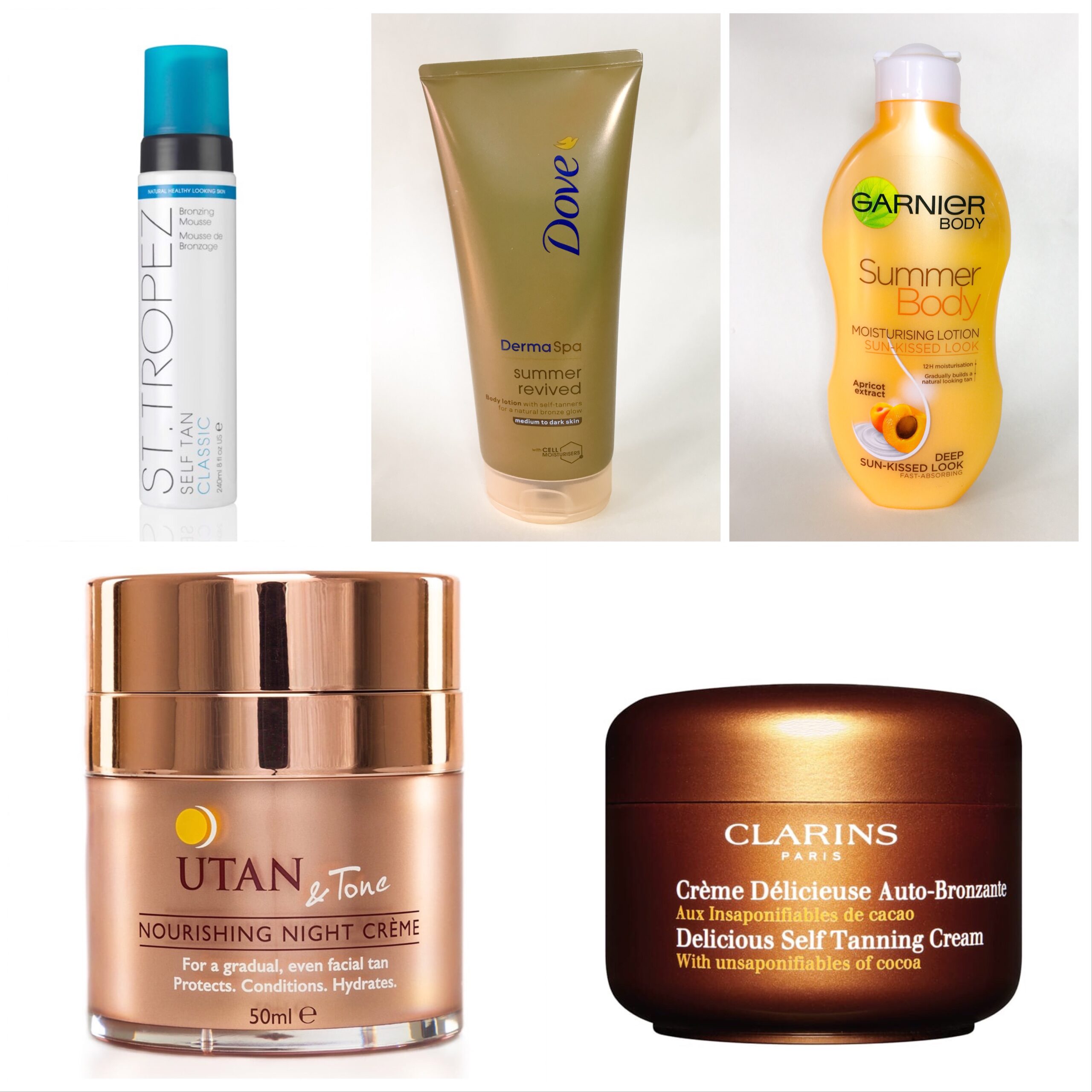My recommended self-tanning products
