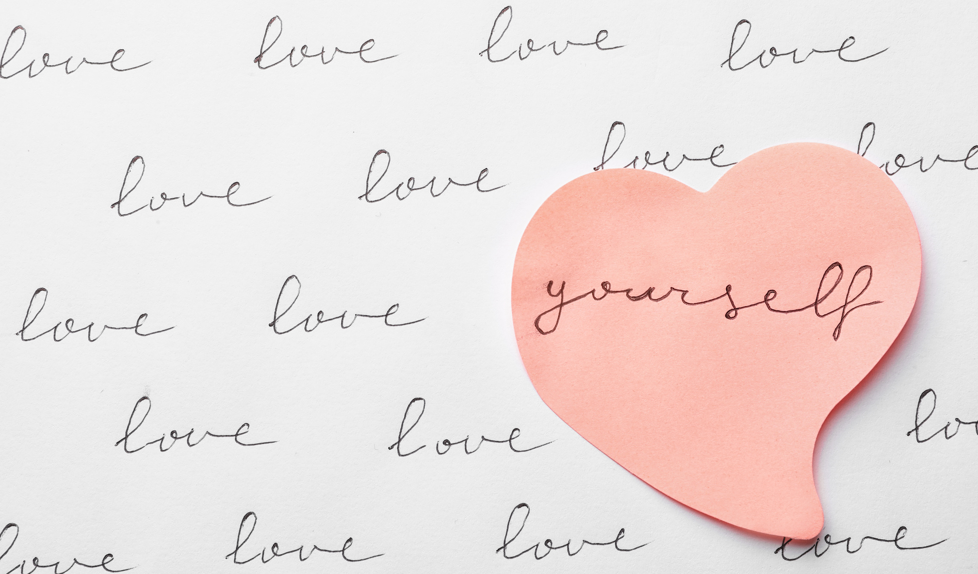 the importance of showing yourself some love displayed as a written reminder
