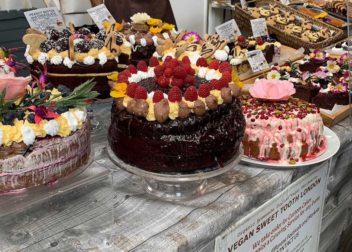 Vegan cakes on offer at the plant-based lifestyle expo
