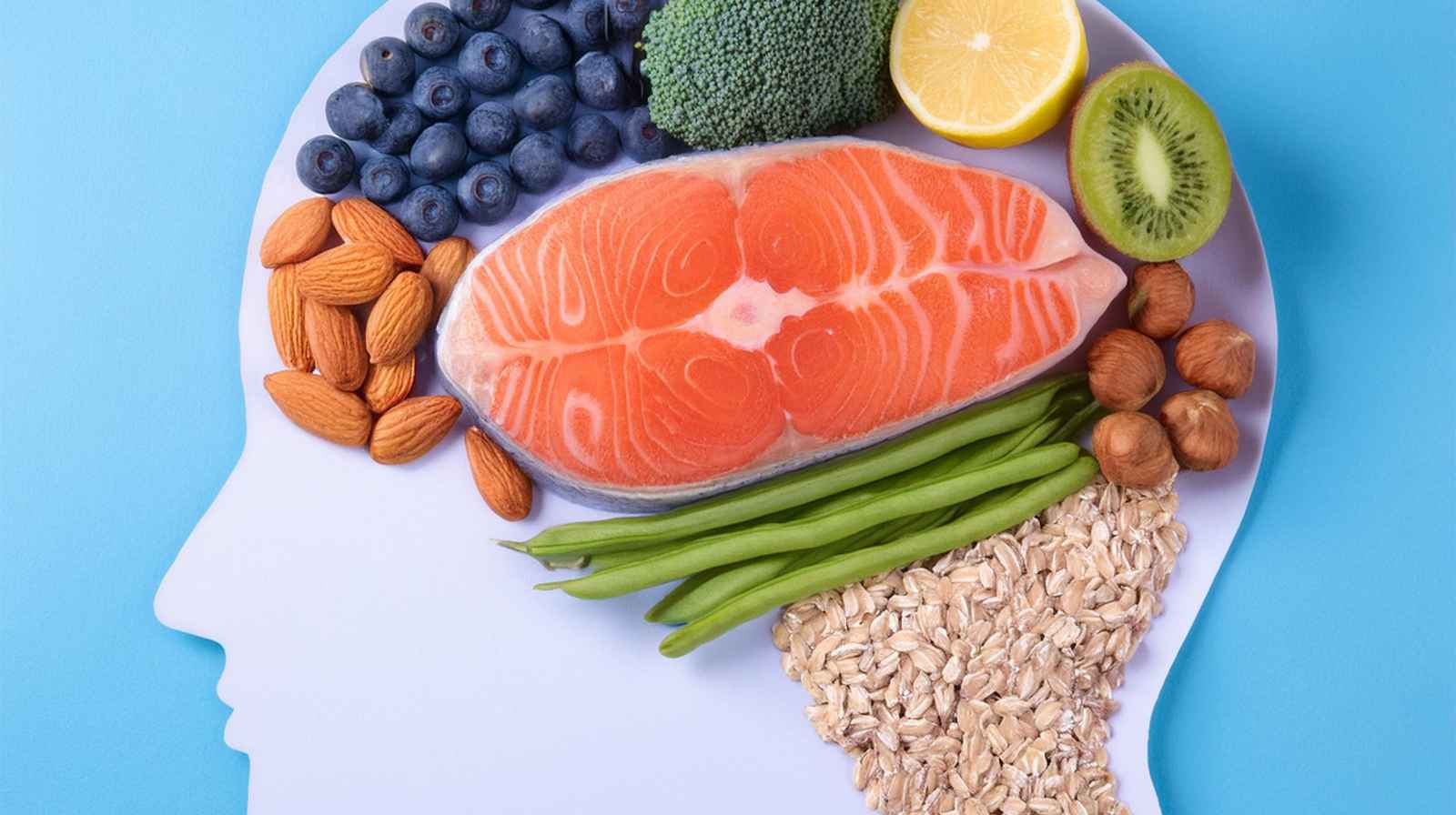 Brain Fuel Concept. Foods for Brain Health & Concentration